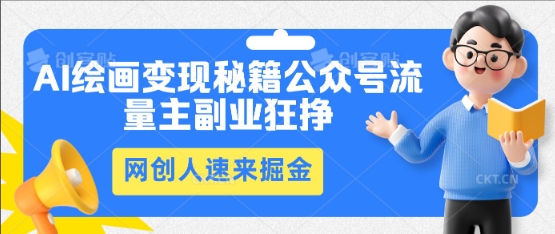 AI绘画变现秘籍:公众号流量主副业狂挣,网创人速来掘金-青年云网创—高质量项目商城