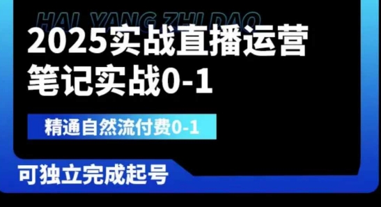 2025实战直播运营0-1,精通自然流付费0-1,可独立完成起号-青年云网创—高质量项目商城